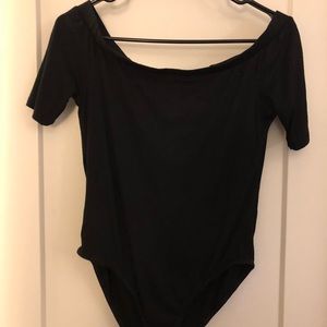 Black Off-The-Shoulder Bodysuit